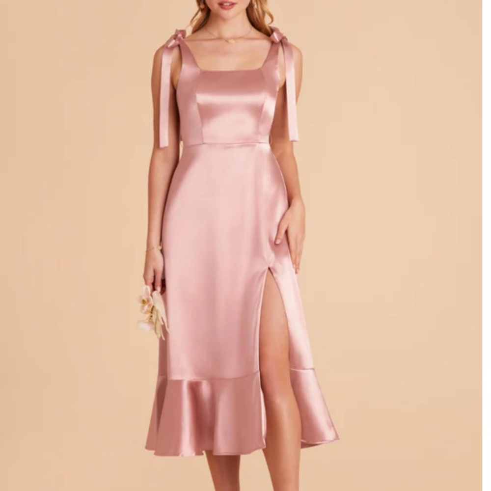 Elegant Pink Satin Bridesmaid Dress
